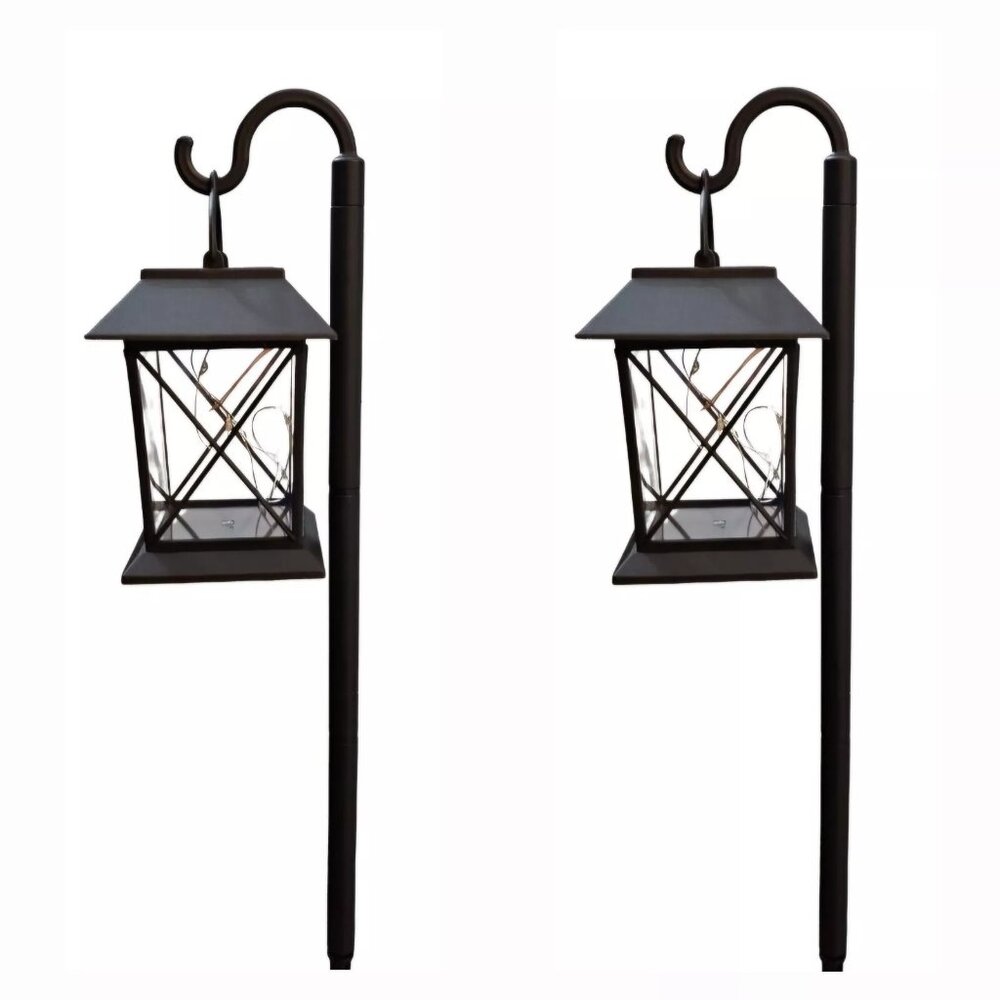 2 PACKS Of Garden Collection Solar Hook Lantern NEW in Box